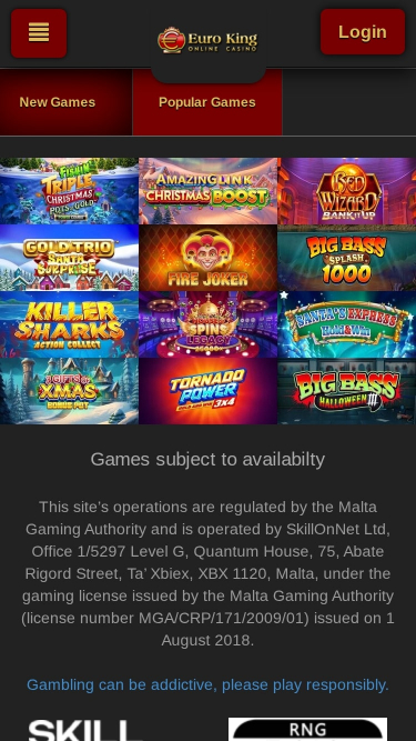 Euro King Casino Homepage Mobil