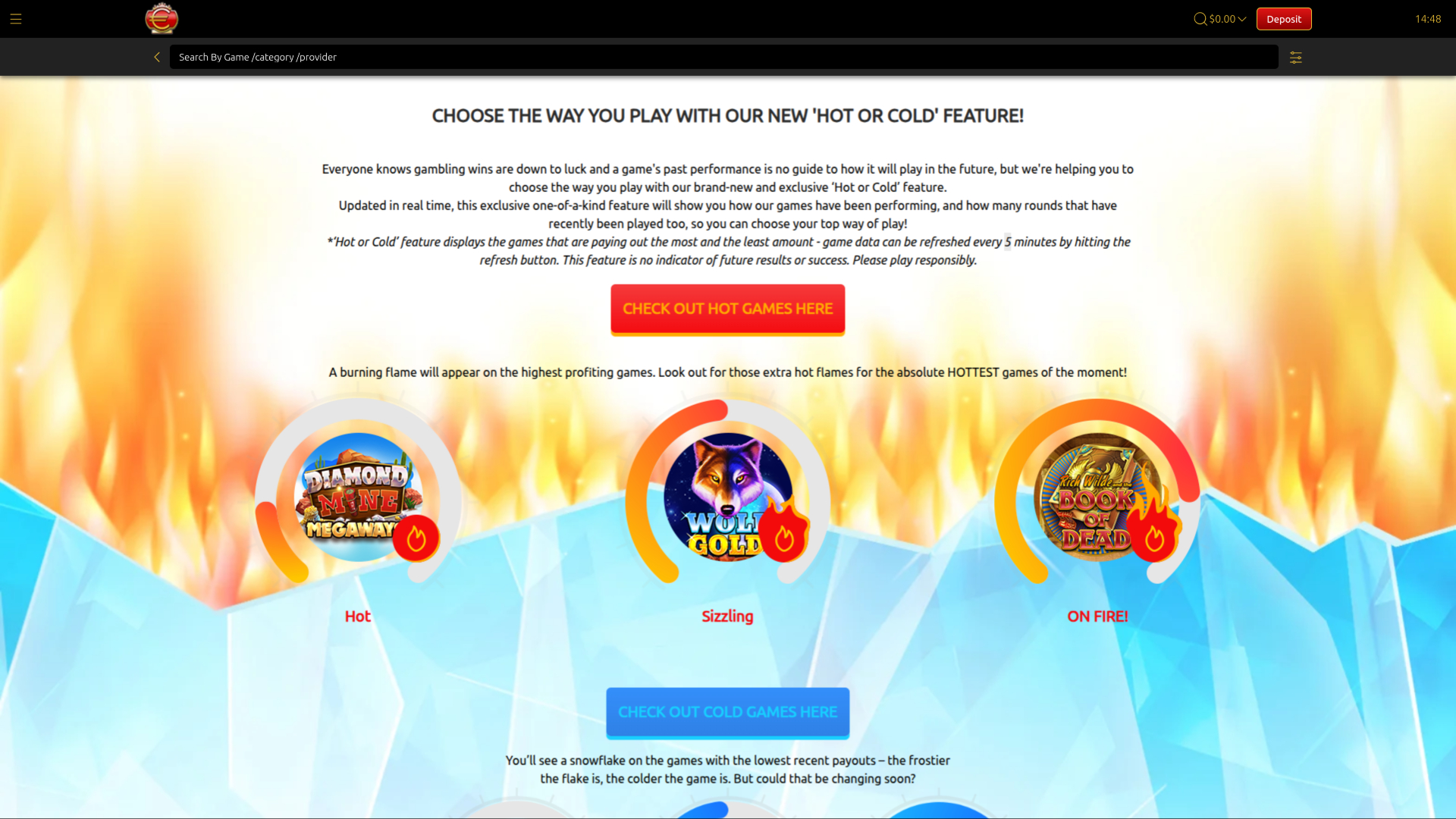 Euro King Casino Hot Or Cold Desktop