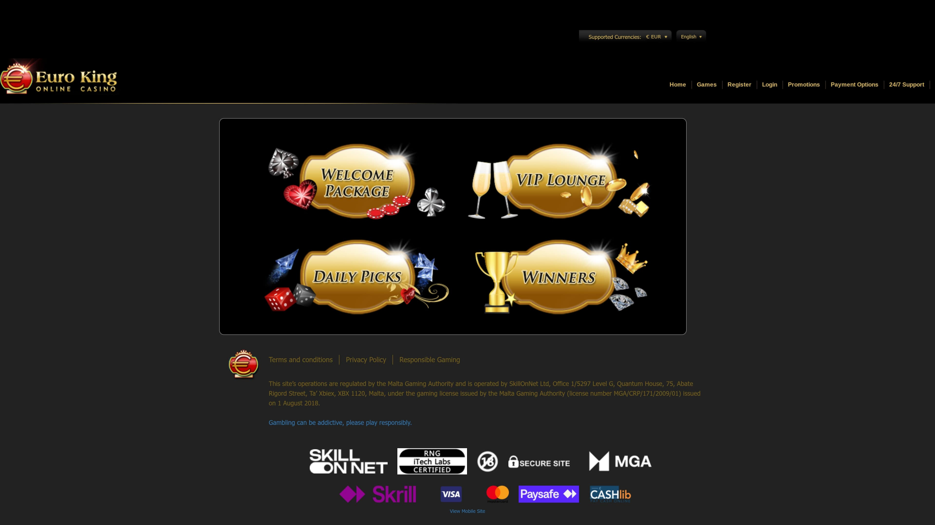 Euro King Casino-Aktionen Desktop