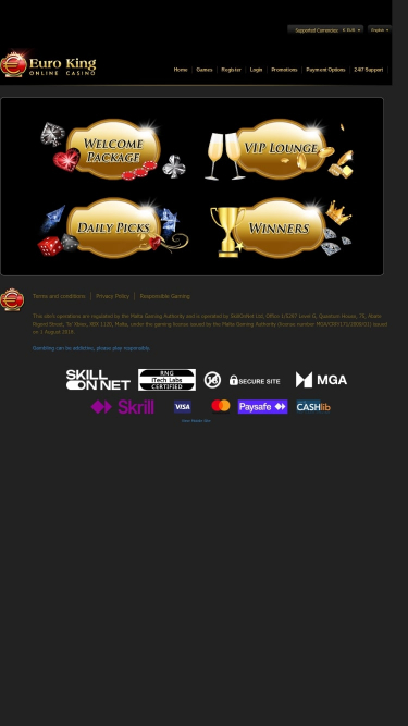 Euro King Casino-Aktionen für Mobilgeräte