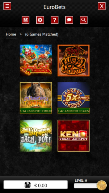EuroBets Casino Jackpot Mobile