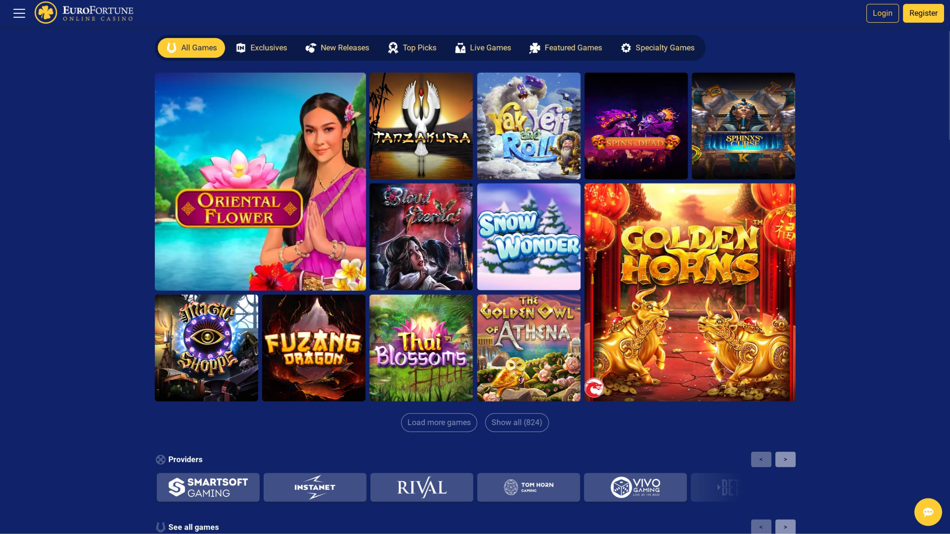 EuroFortune Casino Games Desktop