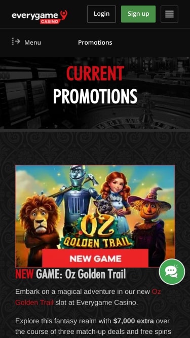 Everygame Casino Promotions Mobile