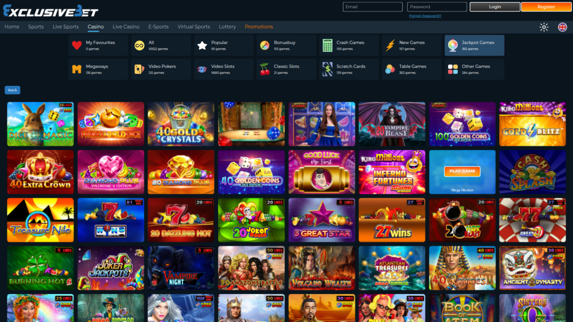 Exclusive Bet Casino Desktop Jackpot