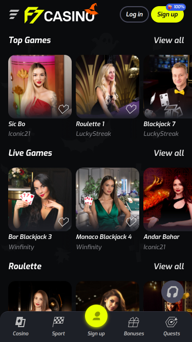 F7 Casino Mobile Live Dealer