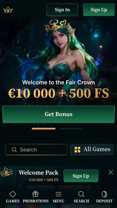 FairCrown Casino Homepage
