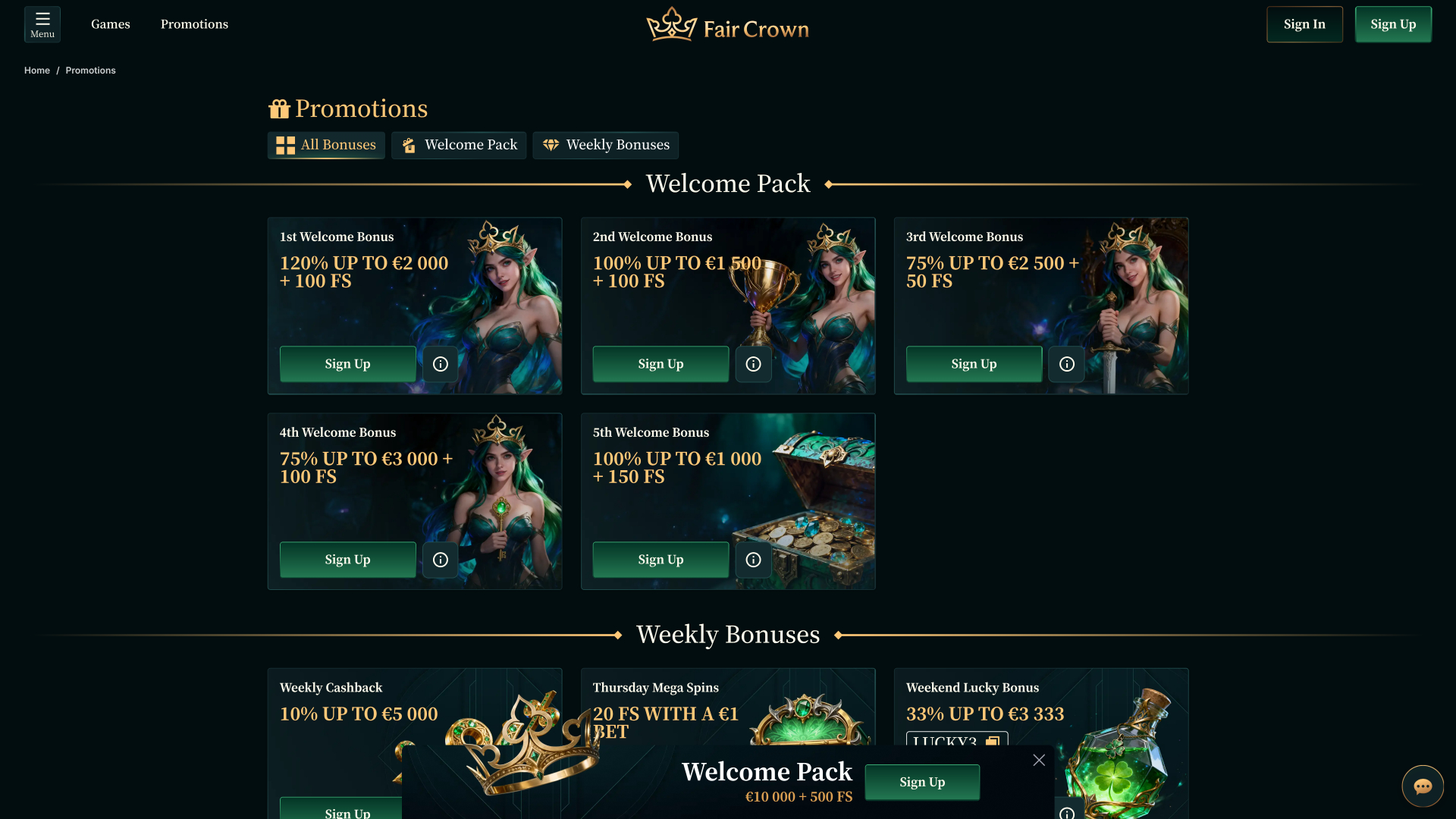 FairCrown Casino Promotions