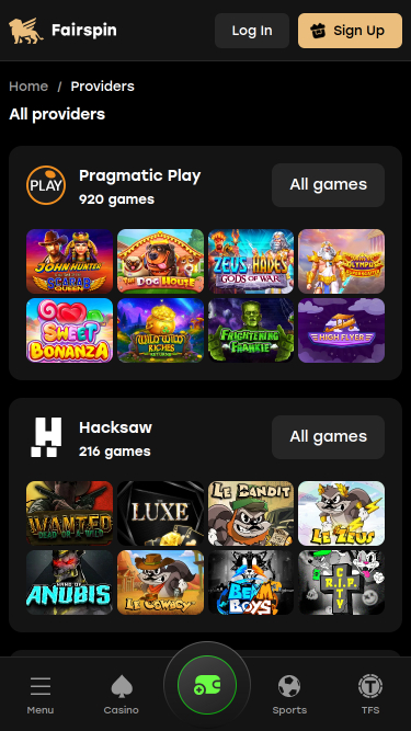 Fairspin Casino Mobile Game Developers