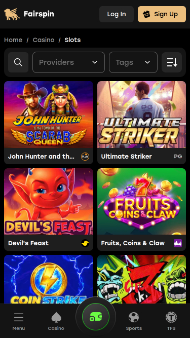 Fairspin Casino Mobile Games