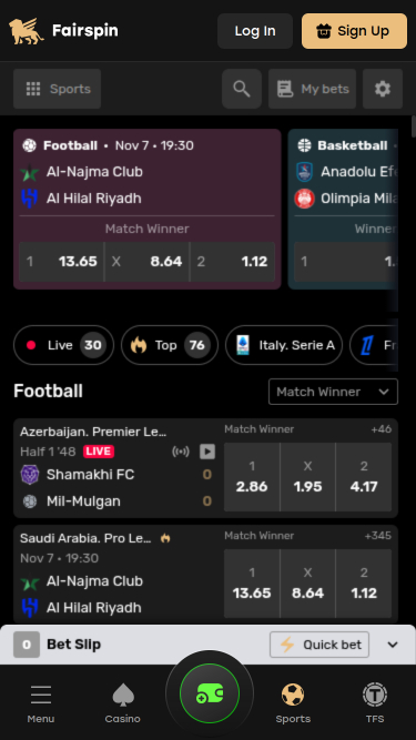 Fairspin Casino Mobile Sports