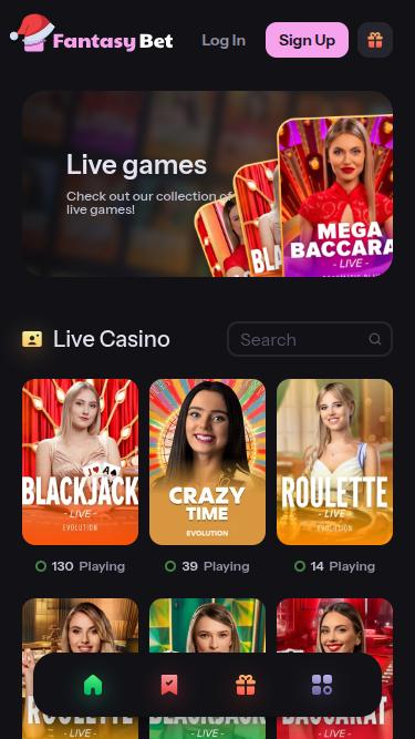 FantasyBet Casino Live Dealer Mobile