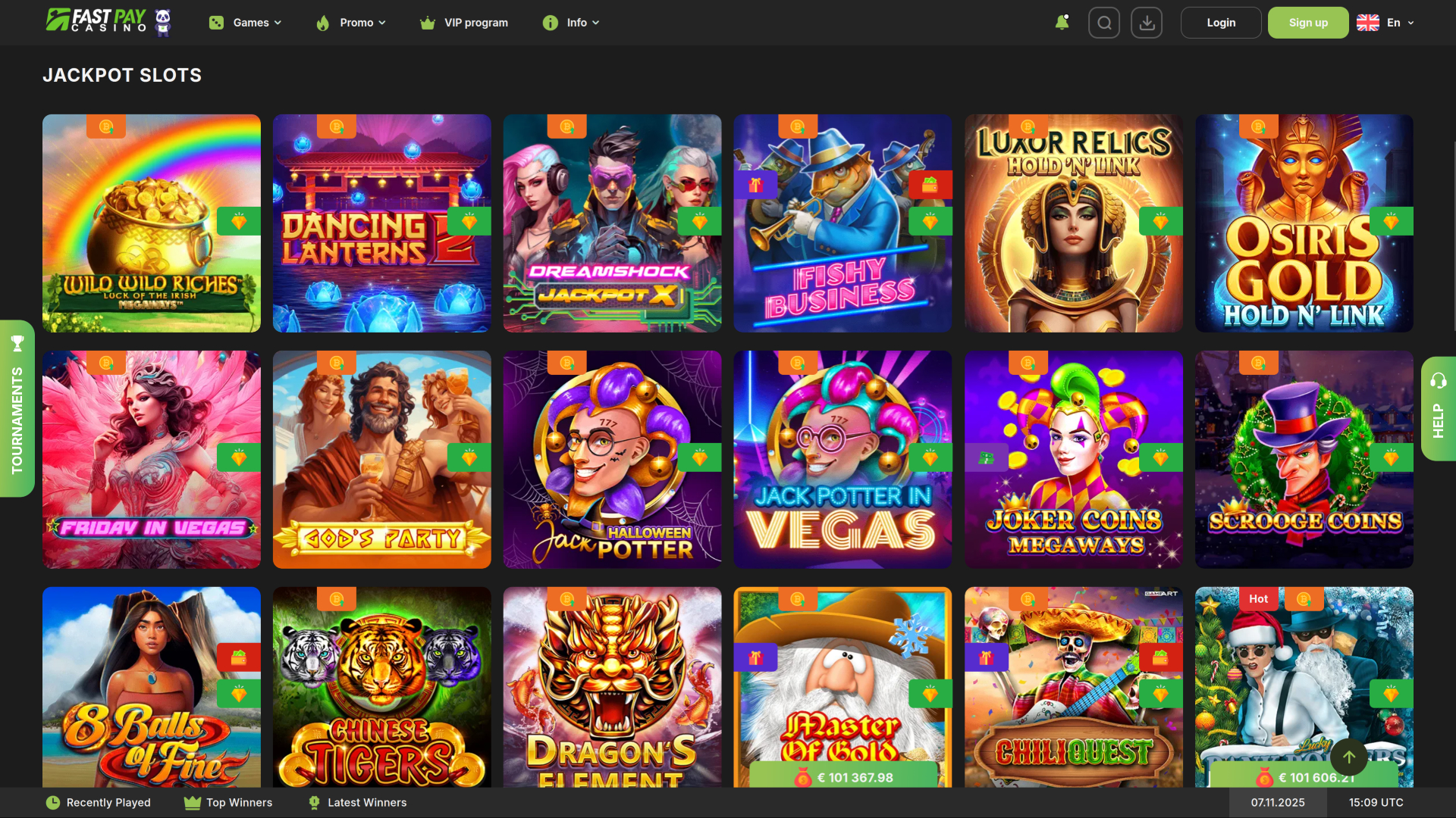 Fastpay Casino Desktop Jackpot