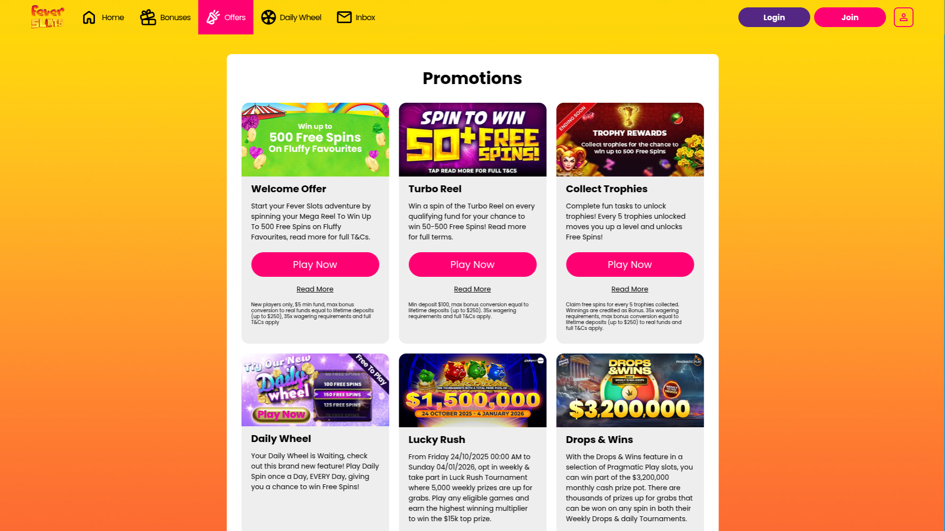 Fever Slots Casino Desktop Promotions