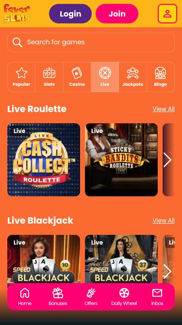 Fever Slots Casino Mobile Live Dealer