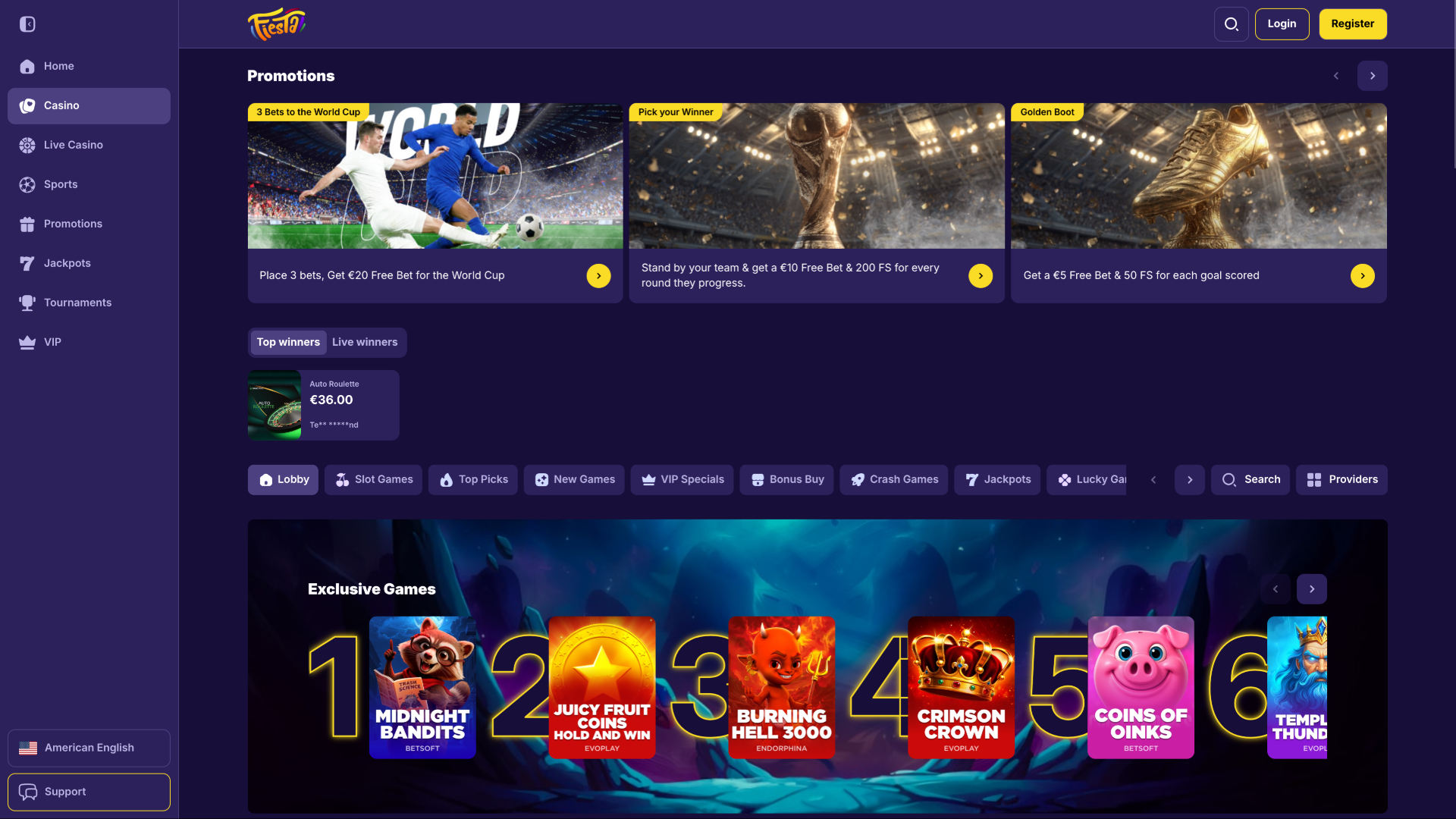 Fiestaslots Casino Desktop Games