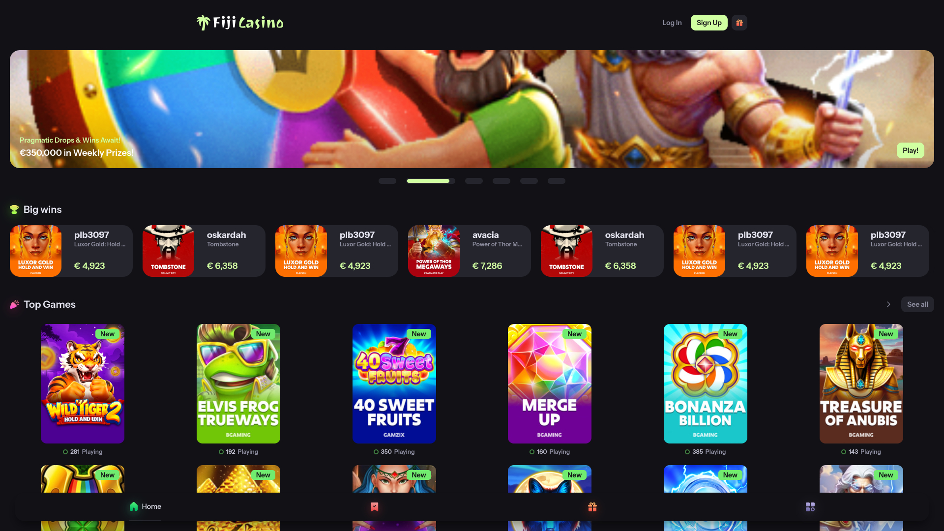 Fiji Casino games desktop