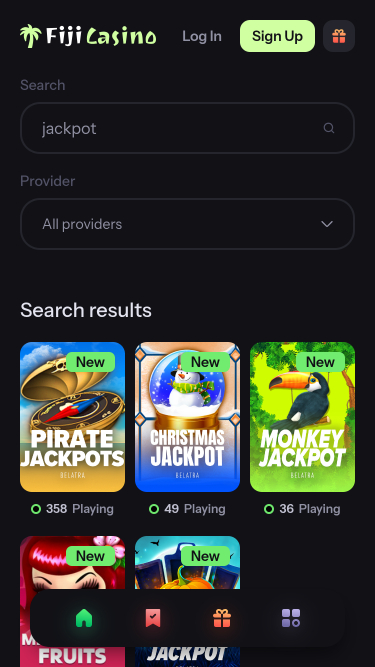 Fiji Casino mobile jackpot