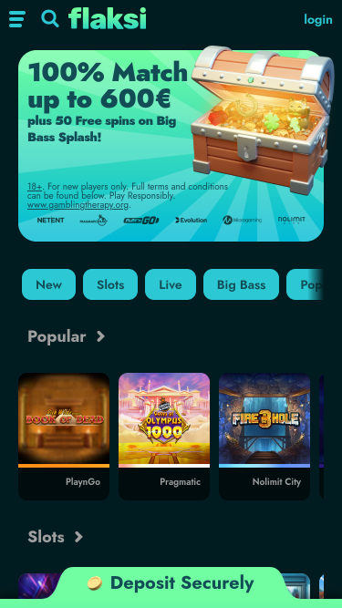 Flaksi Mobile Homepage