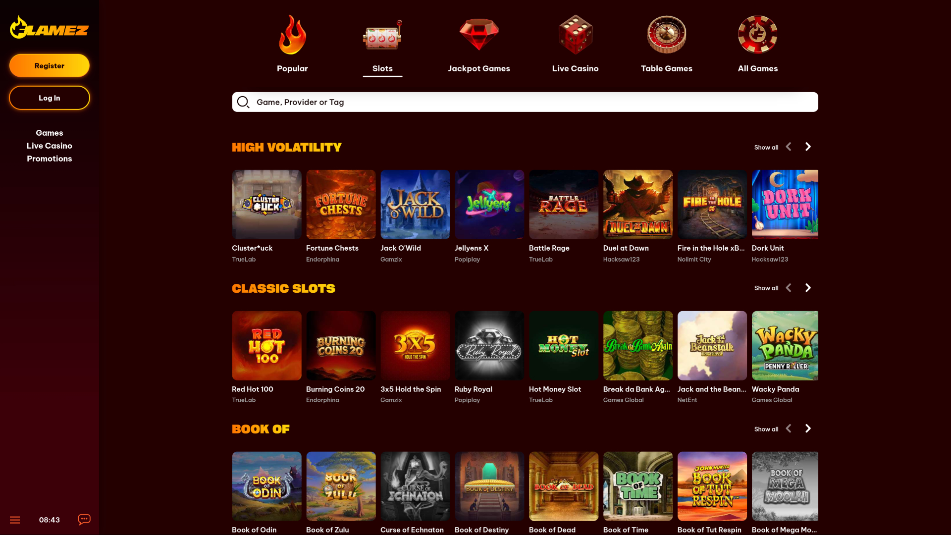 Flamez Casino Desktop Games