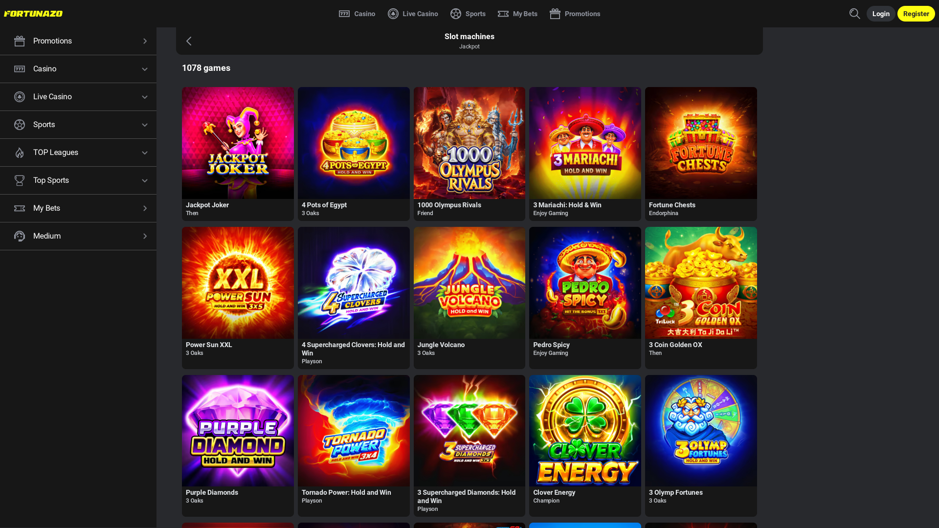 Fortunazo casino desktop Jackpot
