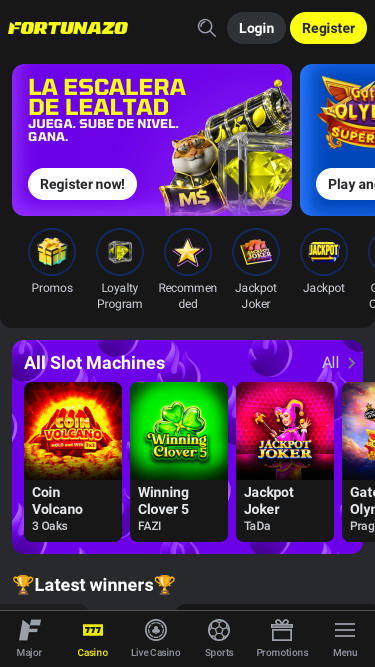 Fortunazo casino mobile Games