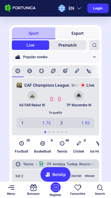 Fortunica Casino Mobile Sports