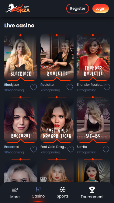 ForzaBet Casino Mobile Live Dealer