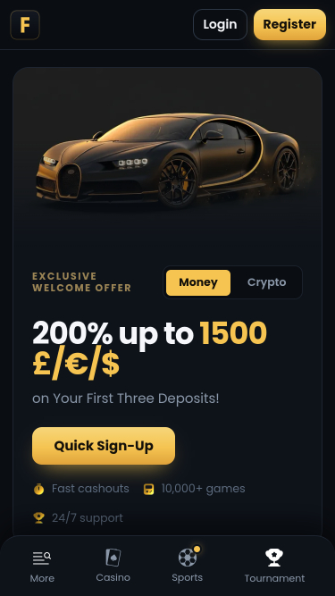 ForzaBet Casino mobile homepage