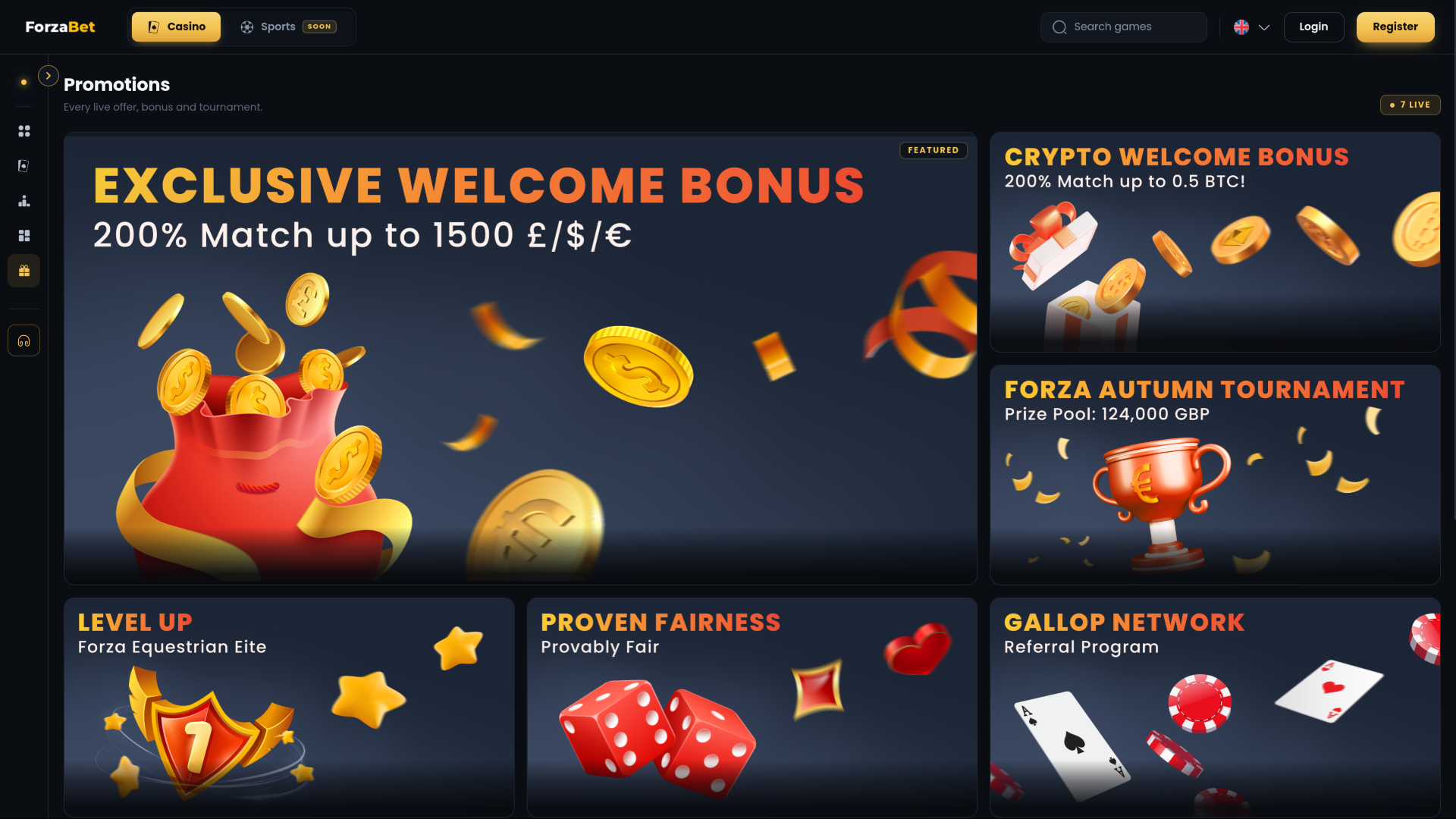 ForzaBet Casino promotions page