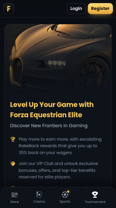 ForzaBet Casino VIP mobile page