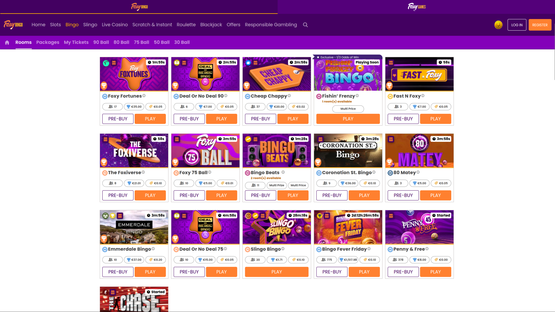 Foxy Games Casino Desktop Bingo