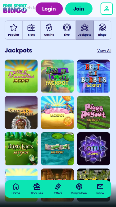 Free Spirit Bingo Mobile Jackpot