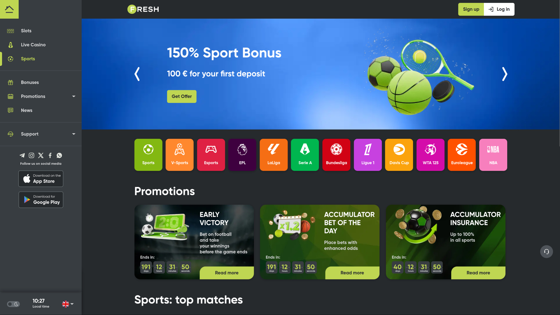 Fresh Casino Desktop Sports