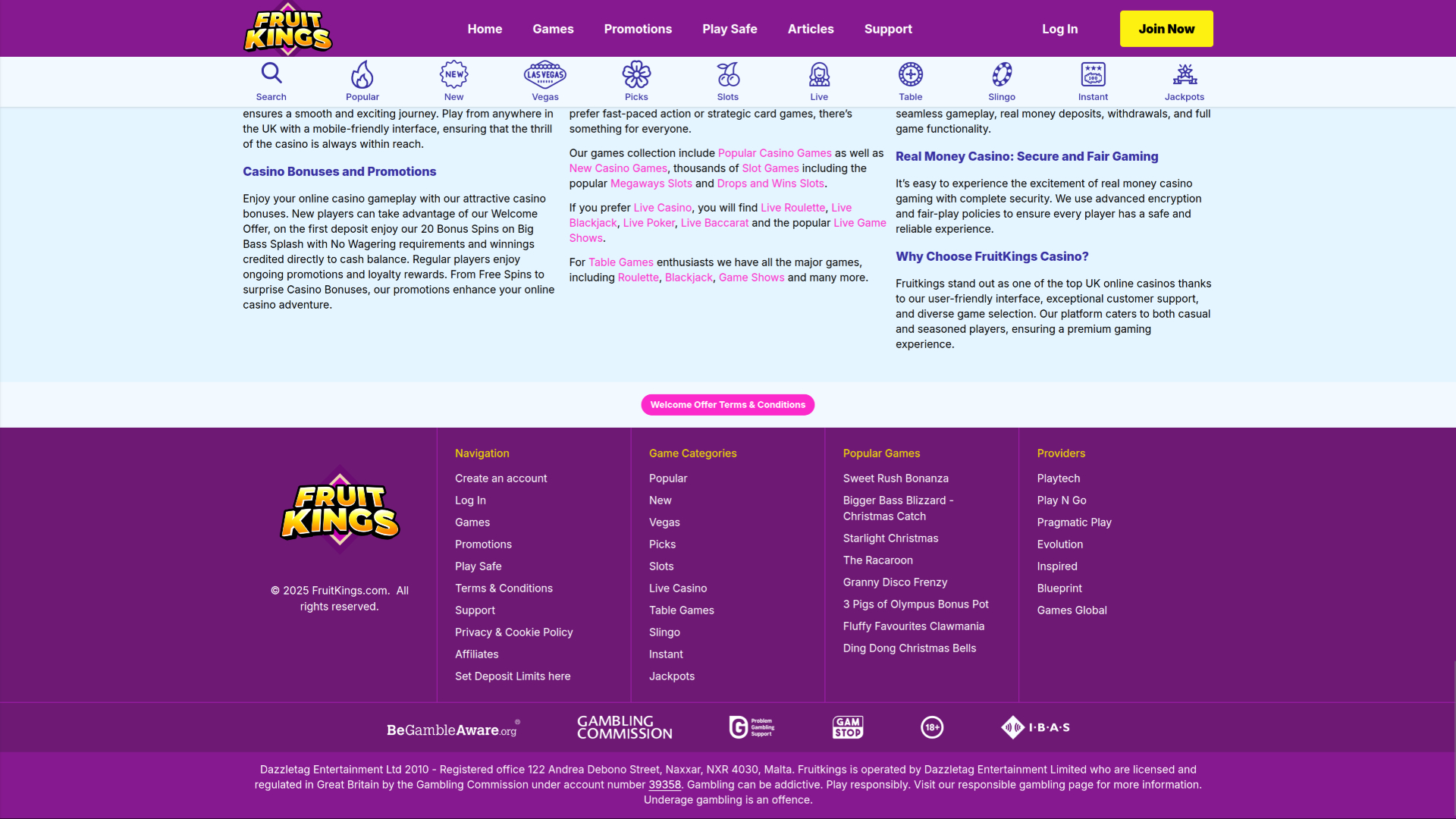FruitKings Casino Desktop Game Developers