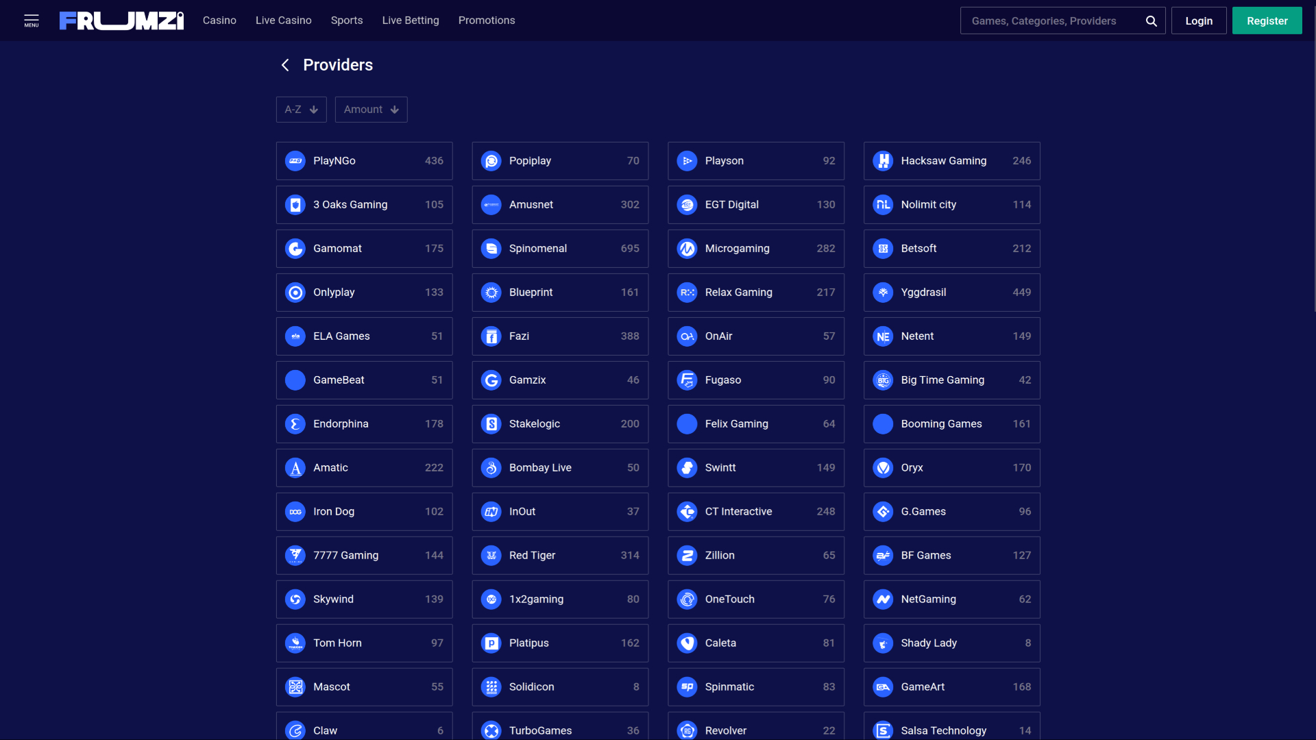 Frumzi Casino Desktop Game Developers