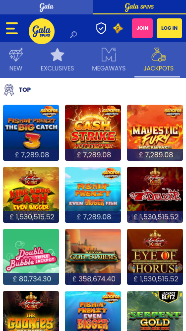 Gala Spins Mobile Jackpot