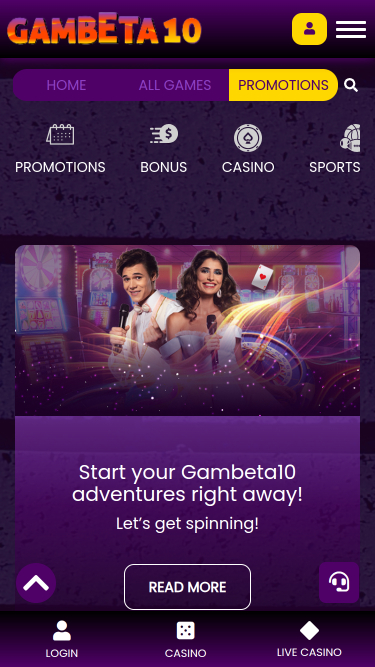 Gambeta10 Casino Mobile Promotions