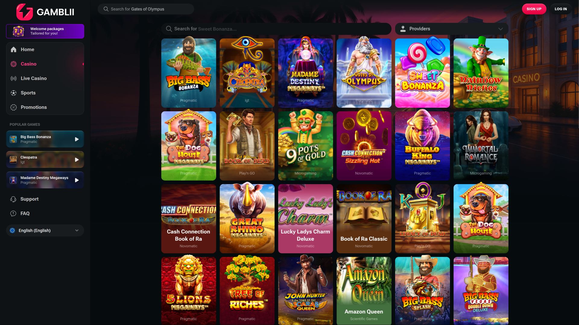 Gamblii Casino Desktop Games