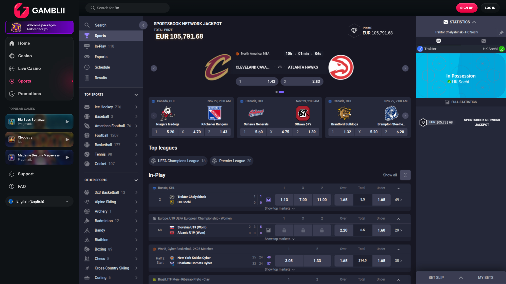 Gamblii Casino Desktop Sports