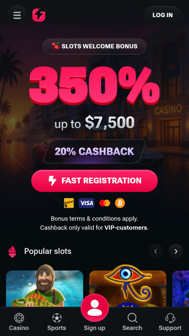 Gamblii Casino Mobile Homepage