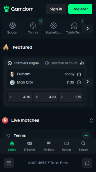 Gamdom Casino Mobile Sports