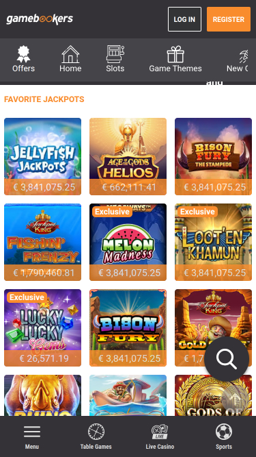 Gamebookers Mobile Jackpot