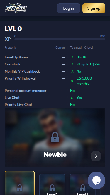 Gangsta Casino Mobile VIP Program
