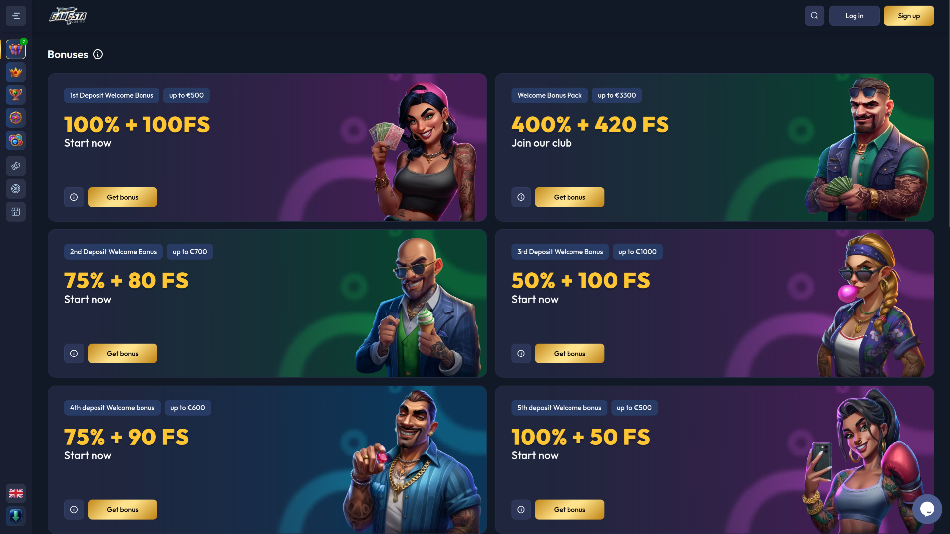 Gangsta Casino Desktop Promotions