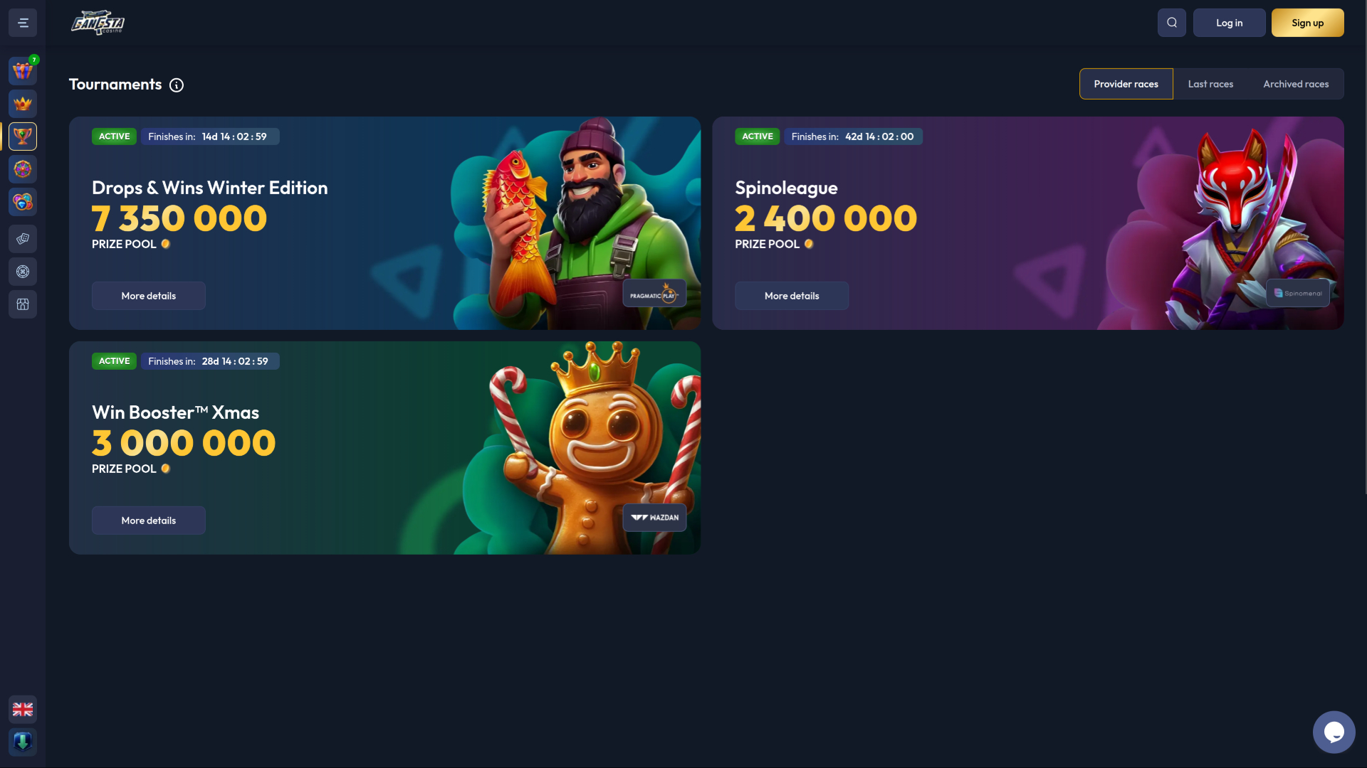 Gangsta Casino Desktop Tournaments