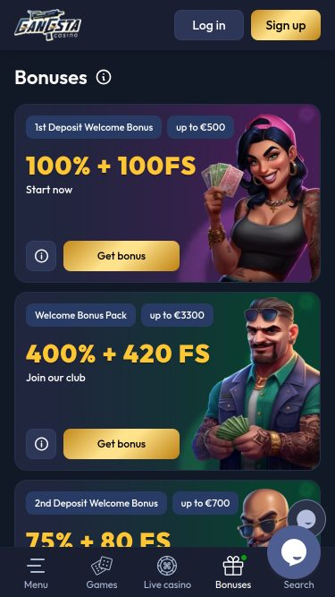 Gangsta Casino Mobile Promotions