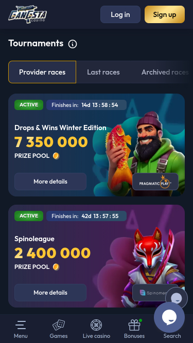 Gangsta Casino Mobile Tournaments