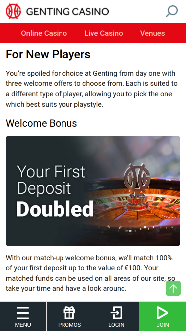 Genting Casino Mobile Promotions