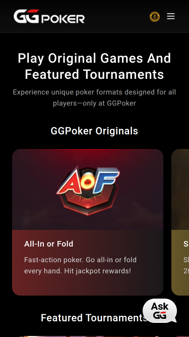 GGpoker Casino tournaments mobile