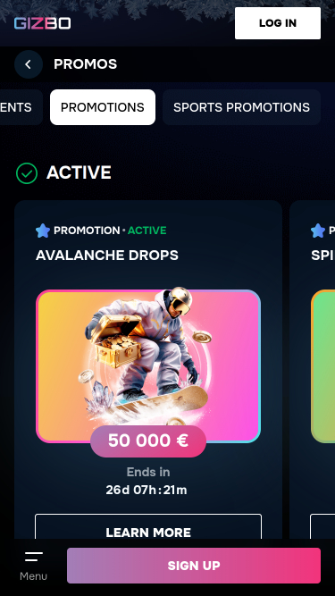 Gizbo Casino Mobile Promotions